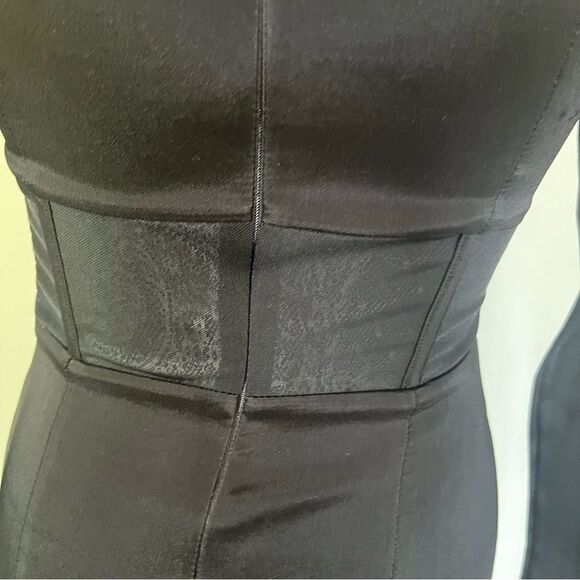 Zara Black Long Sleeve Mini Dress Sz Small NWT - Picture 6 of 8